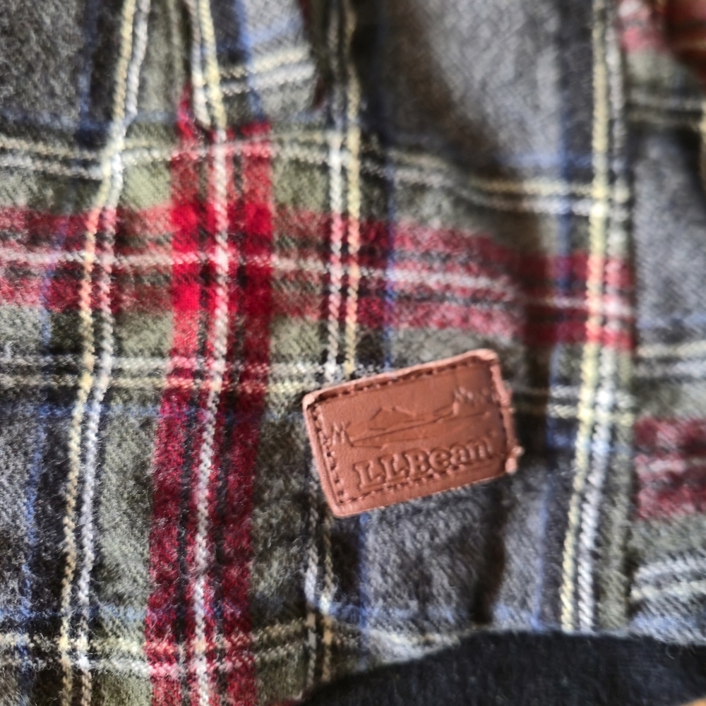 L.L. Bean Flannel Hoodie Zip Up Scotch Plaid 100% Cotton Relaxed Fit S Shacket - Picture 5 of 10